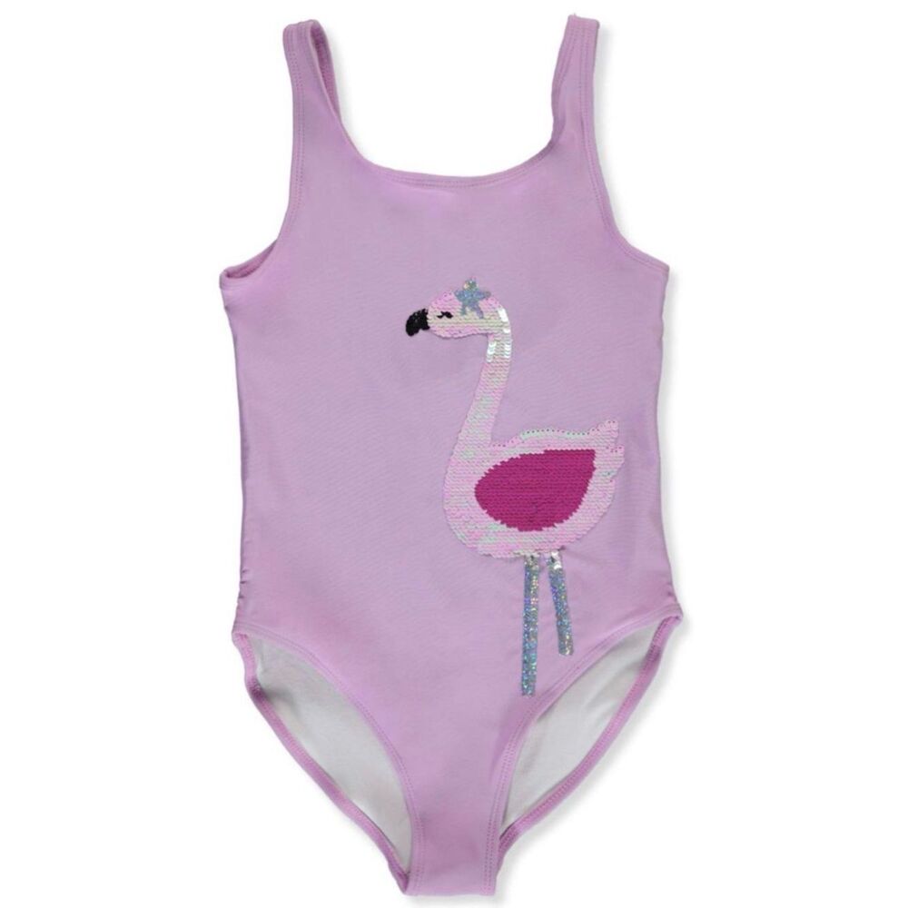 Carter’s Purple Flamingo Sequin Swimsuit Sz 7